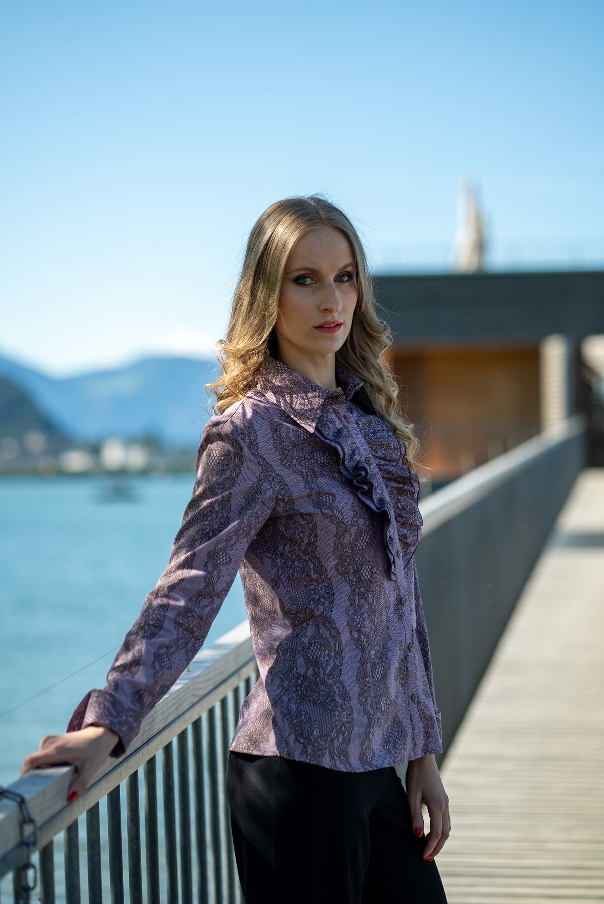 Bluse aus Bedruckte Seide