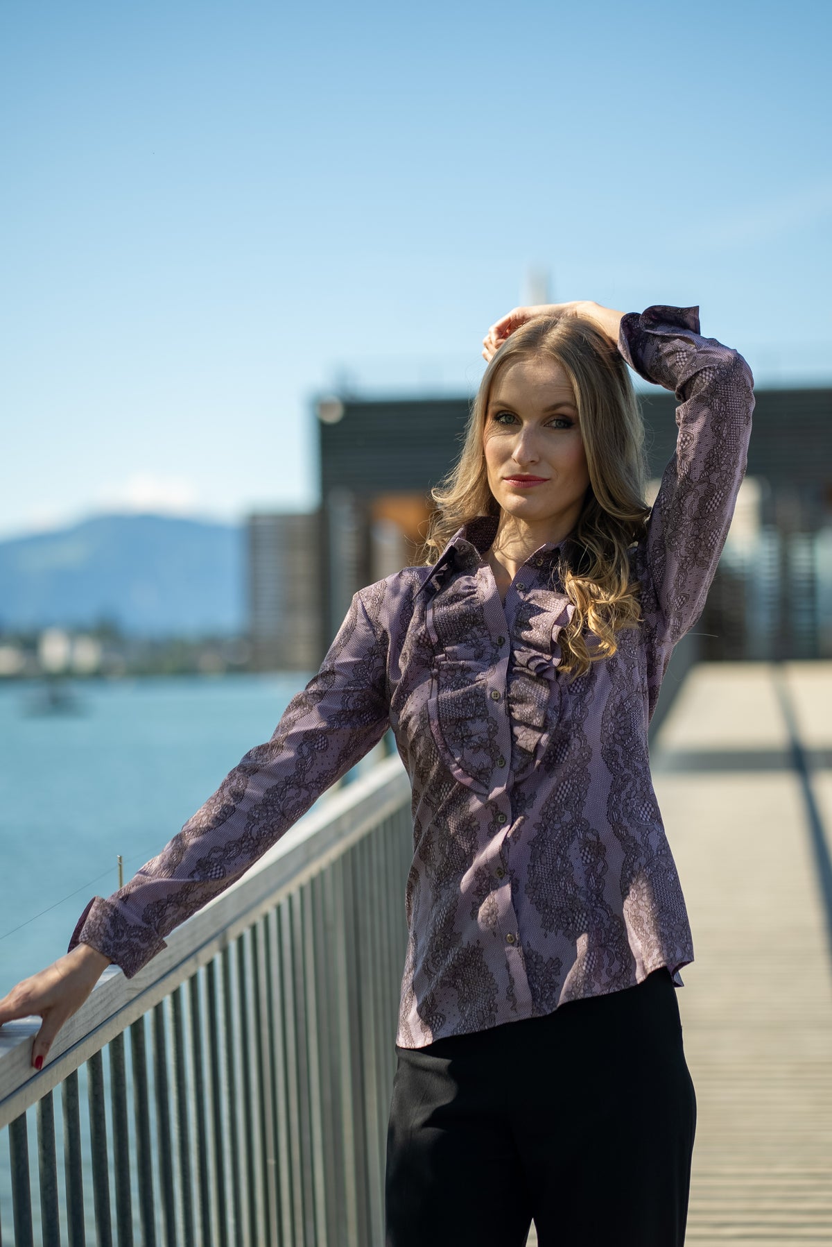 Bluse aus Bedruckte Seide