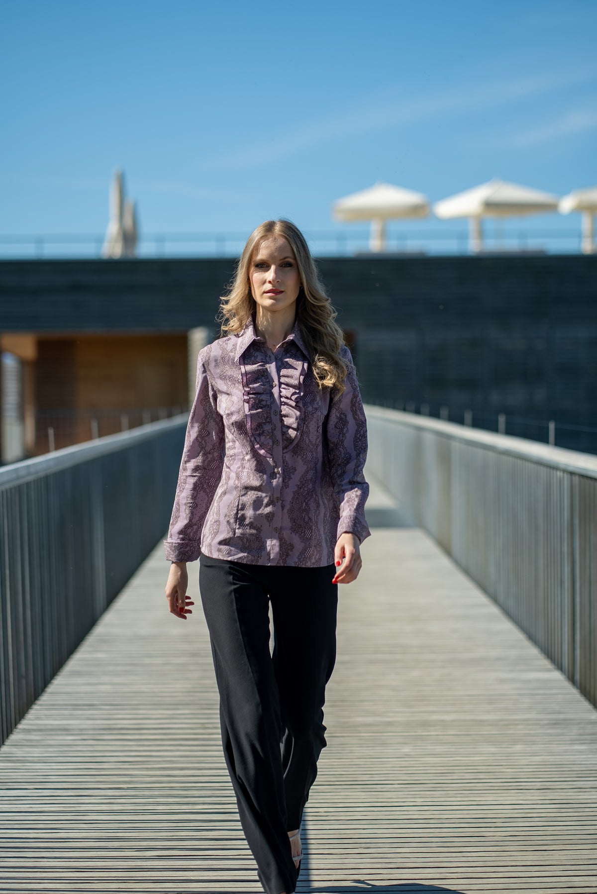 Bluse aus Bedruckte Seide