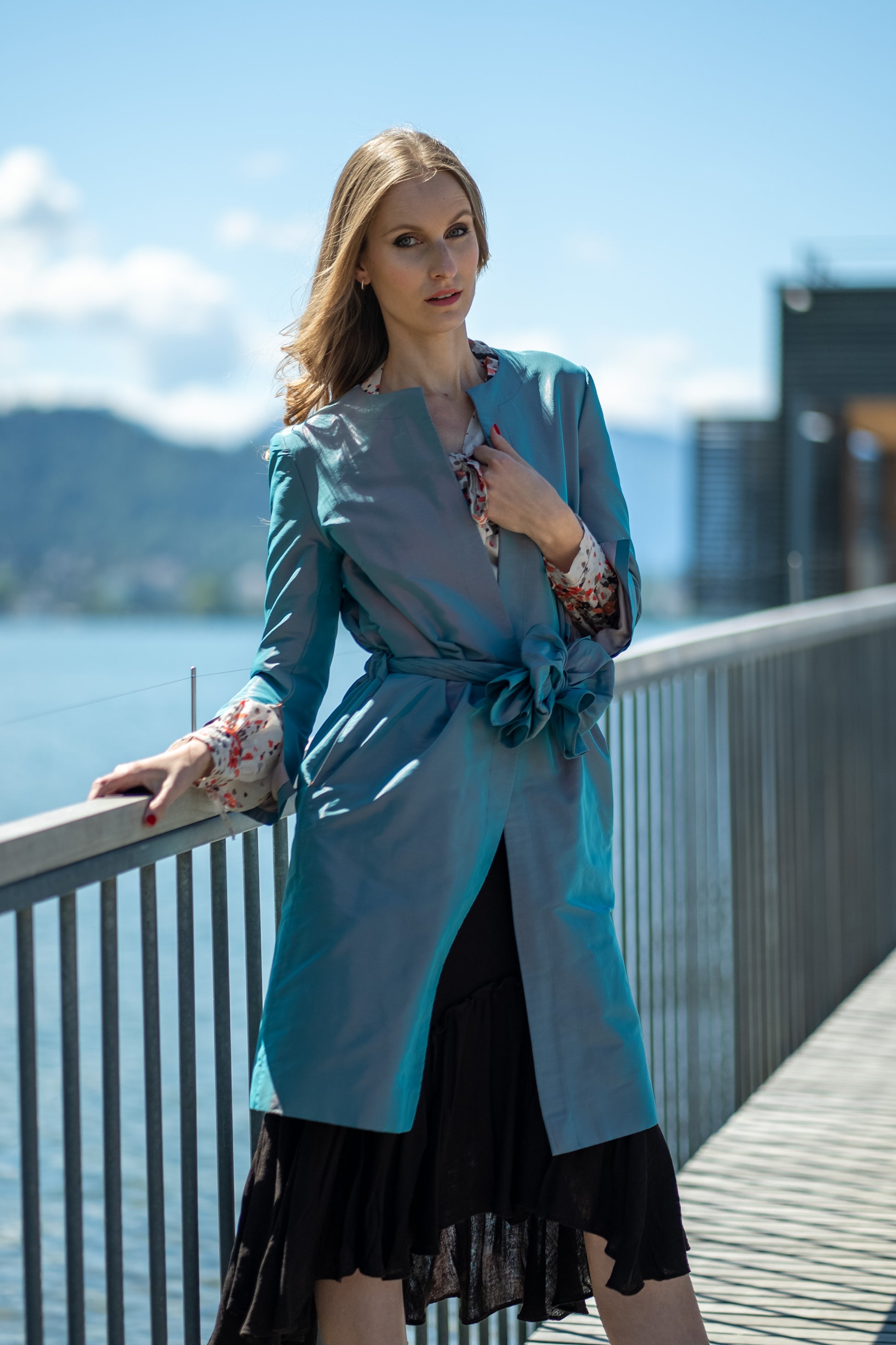 Trenchcoat aus Seidentaft