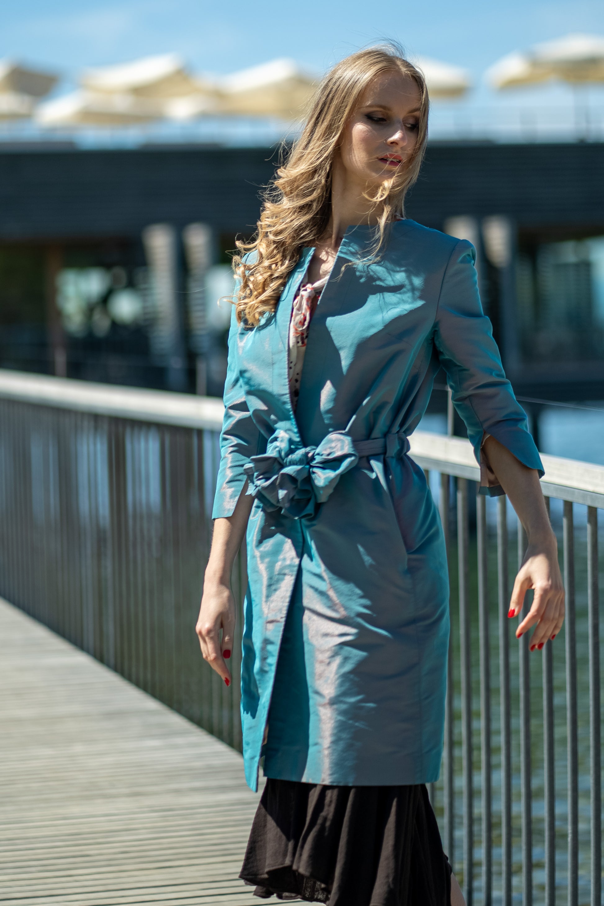 Trenchcoat aus Seidentaft